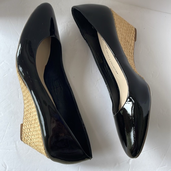 Franco Sarto shoes size 10 black patent leather wedge - Picture 5 of 10